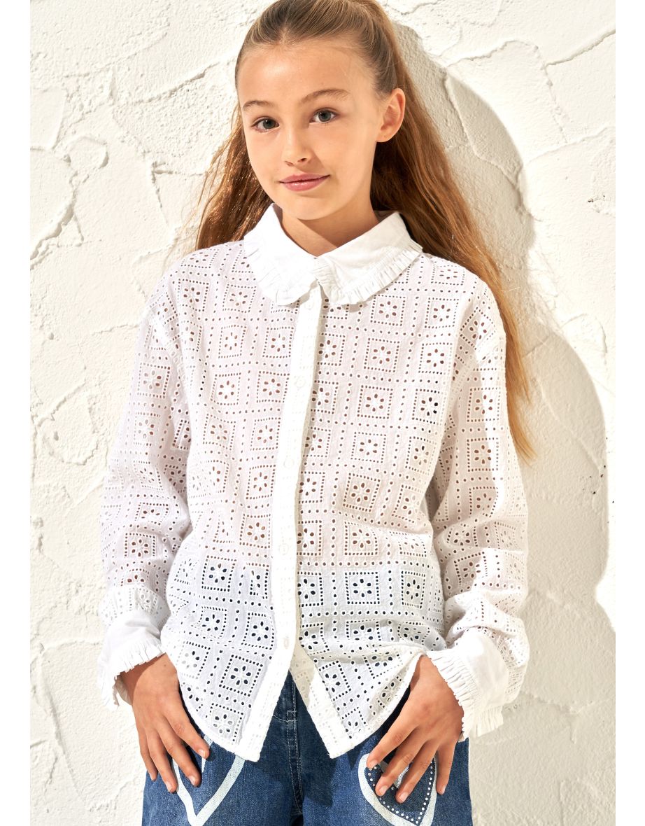 Marcella White Broderie Shirt