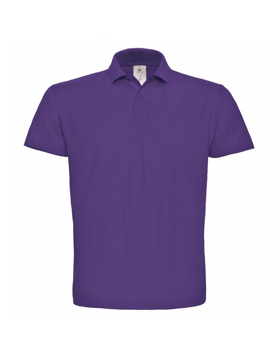 B&C ID.001 Mens Short Sleeve Polo Shirt - Purple