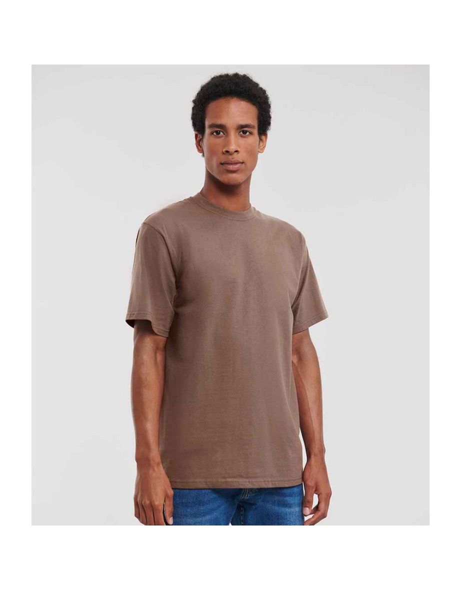 Russell Mens Ringspun Cotton Classic T-Shirt - Mocha - 2