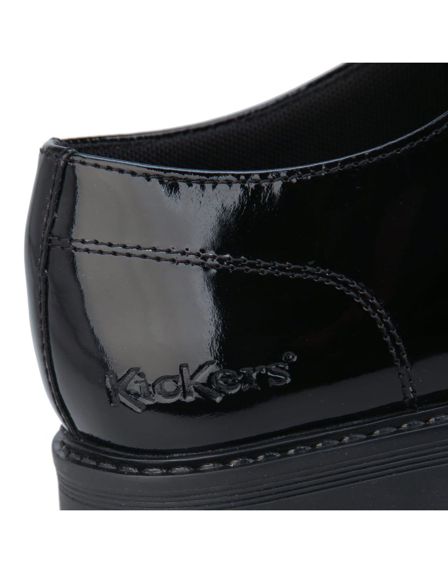 Women's Kickers Finley Lace Up Patent Shoes in Black - 5