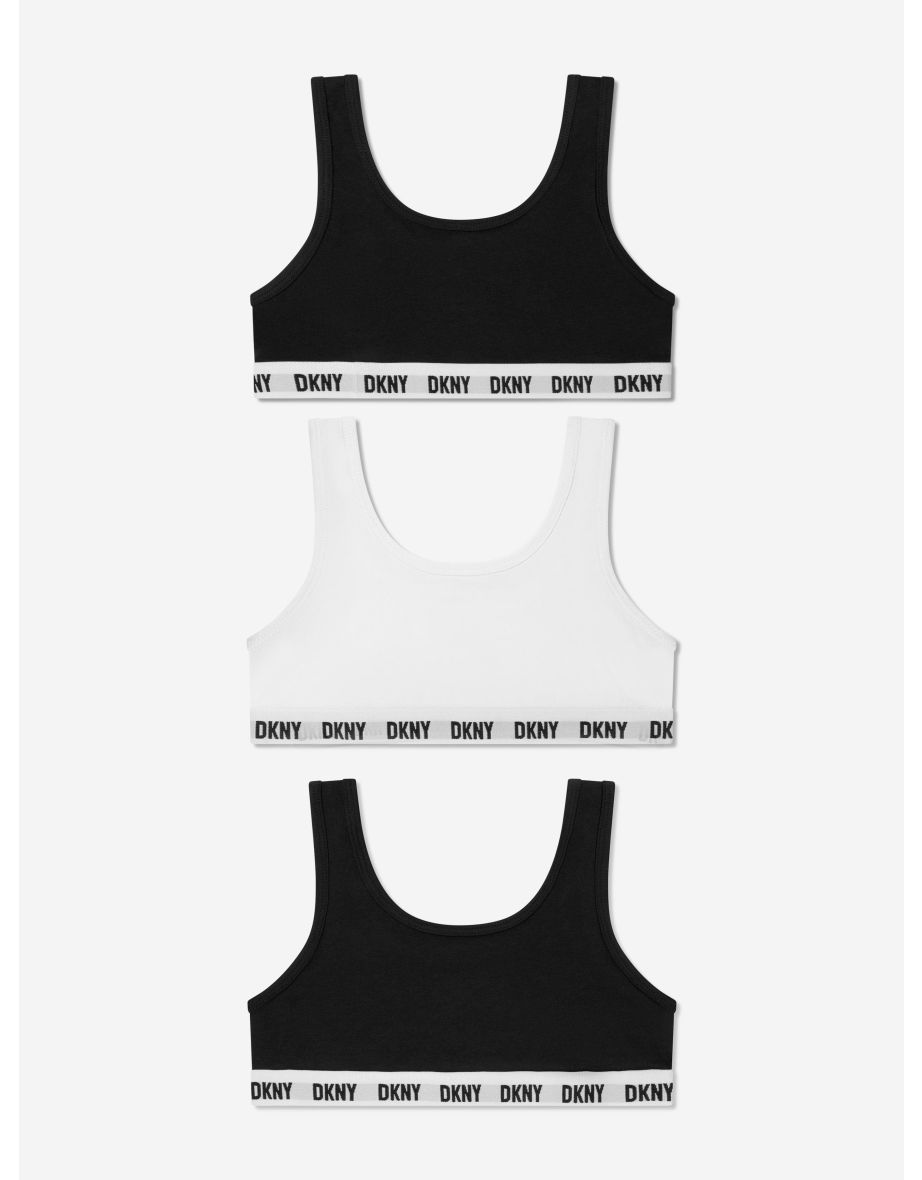 Girls 3 Pack Sports Bra Set in Black