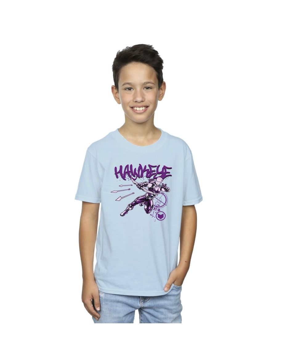 Marvel Boys Hawkeye Shoots T-Shirt - Baby Blue