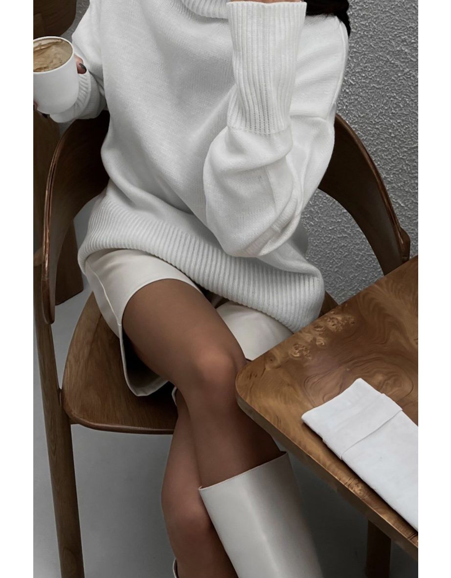 Mad Girls White Turtleneck Sweater - 1