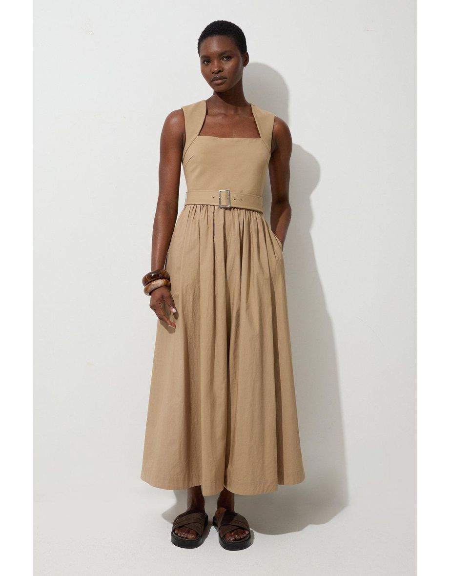 Petite Scoop Neck Jersey Cotton Mix Maxi Dress