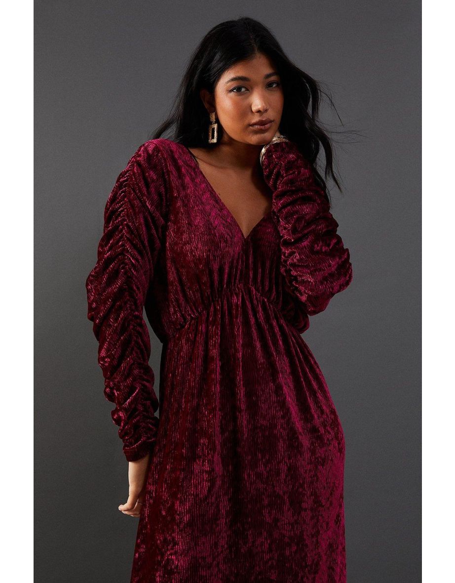 Burnout Velvet Batwing Maxi Dress - 3