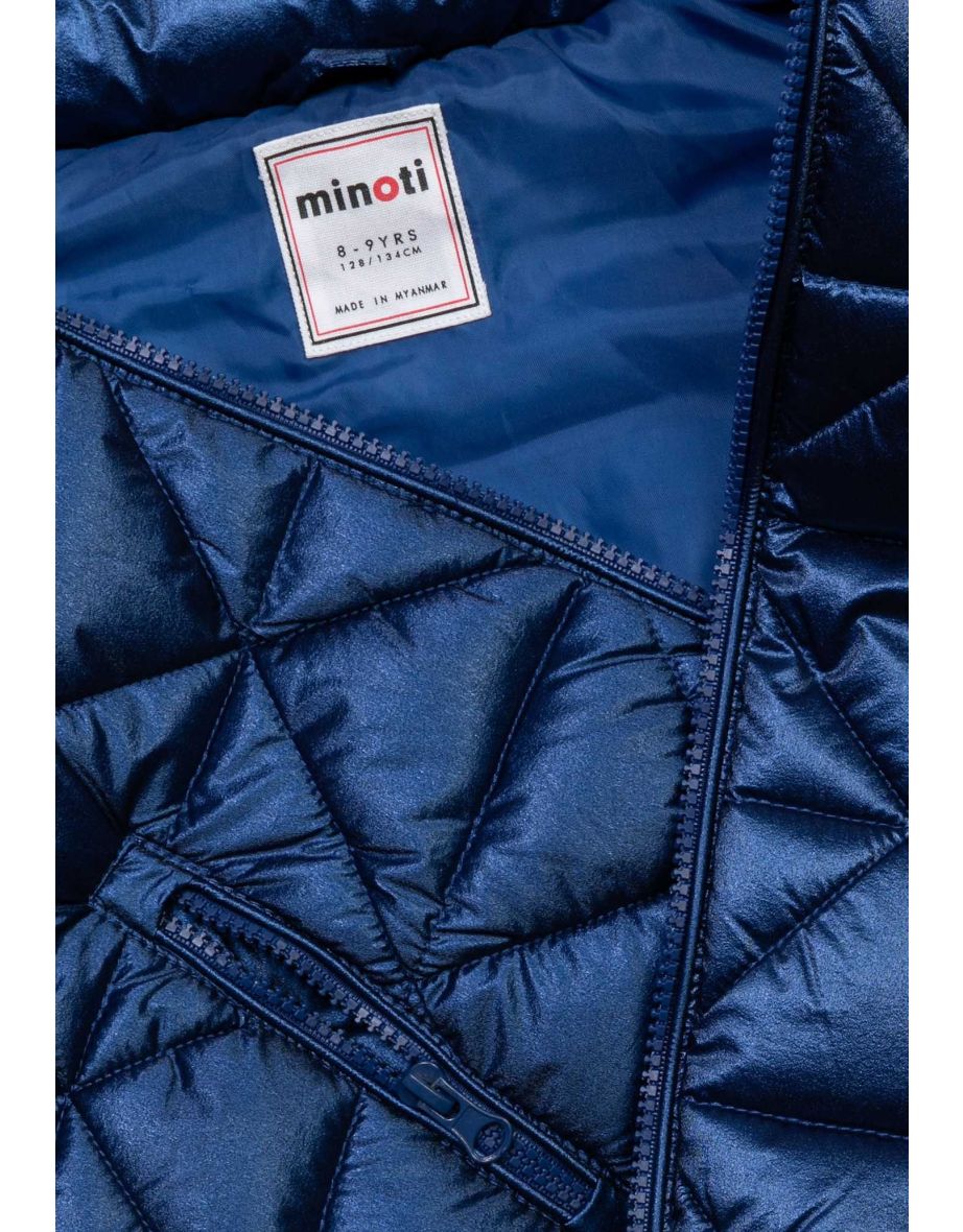Girls Quilted Funnel Neck Puffer Coat - 3