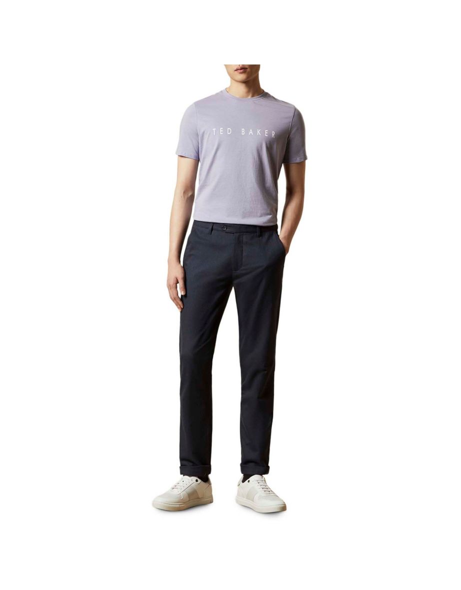 Men's Ted Baker Broni Branded T-Shirt in Purple - 3