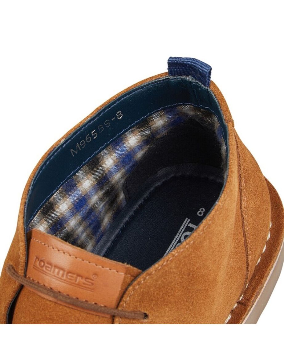 Roamers Mens Suede Desert Boots - Tan - 1