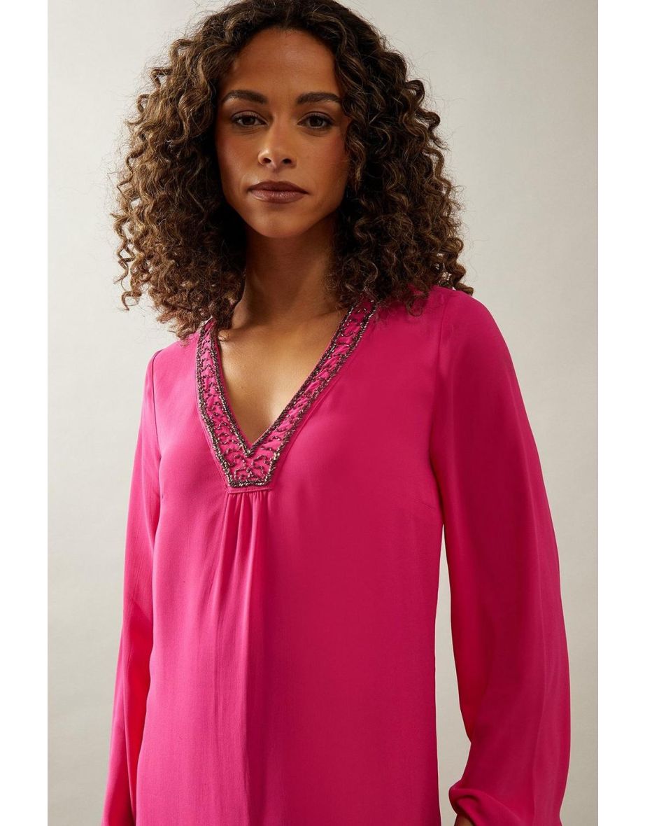 Occasion Hand Embellished Shift Dress - 3