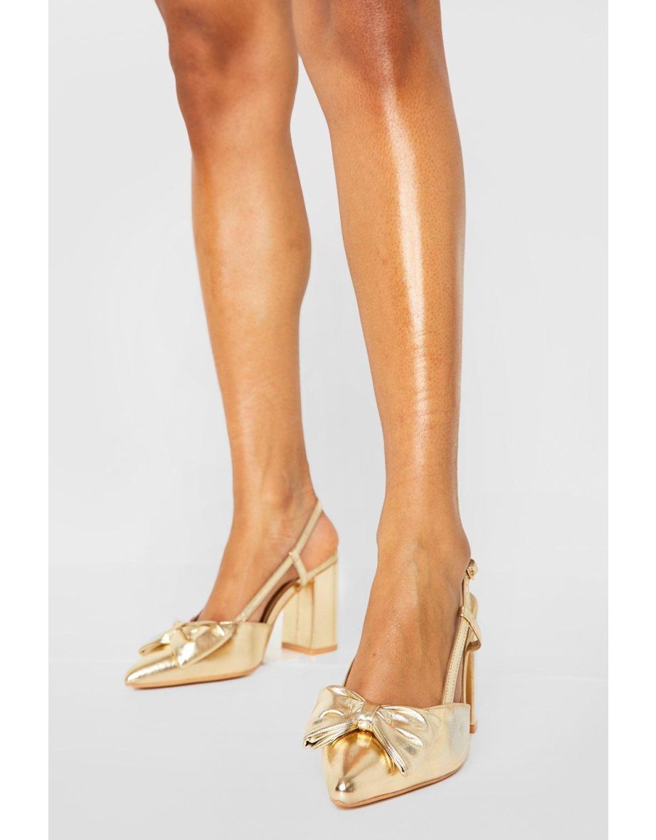 Gold court shoes wide fit online