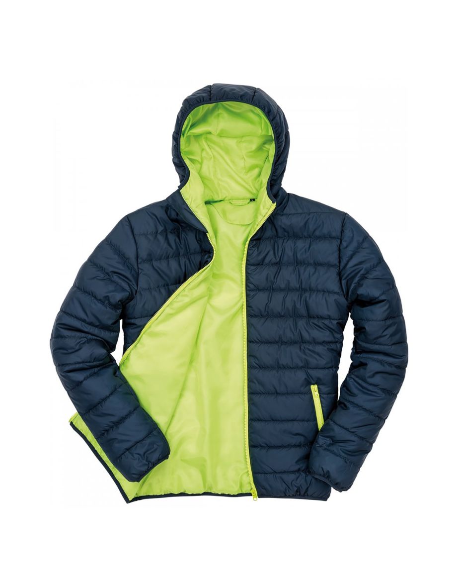 Result Core Mens Soft Padded Jacket - Navy/Lime - 1