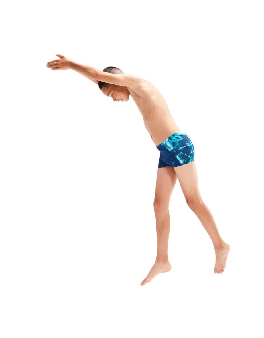 Boy's Speedo Panel Aquashorts in Blue - 3