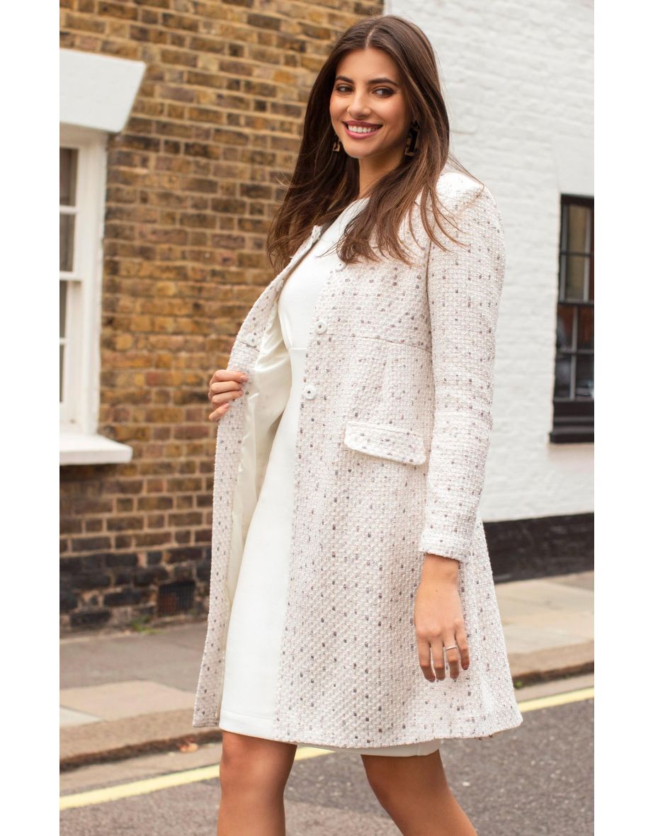 Josie Coat Ivory Ice Bouclé