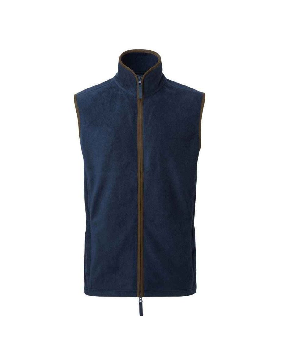 Premier Mens Artisan Fleece Gilet - Navy/Brown