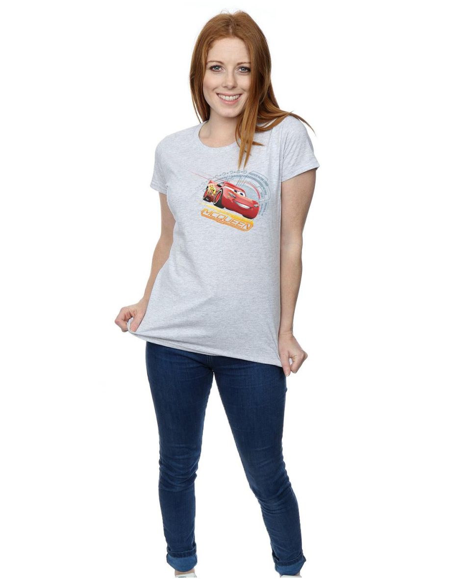 Cars Womens/Ladies Lightning McQueen Cotton T-Shirt - Sports Grey - 3