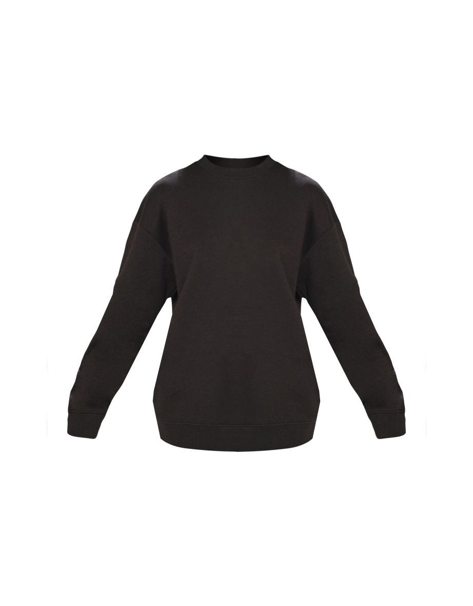 PRETTYLITTLETHING Black Paris Backprint Oversized Sweatshirt - 4