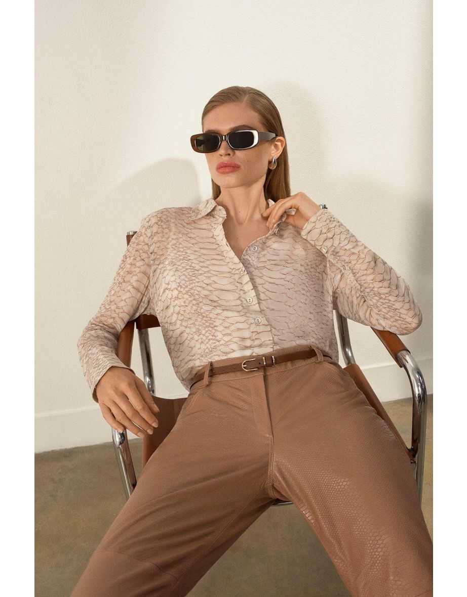 The Founder Animal Print Viscose Georgette Woven Shirt