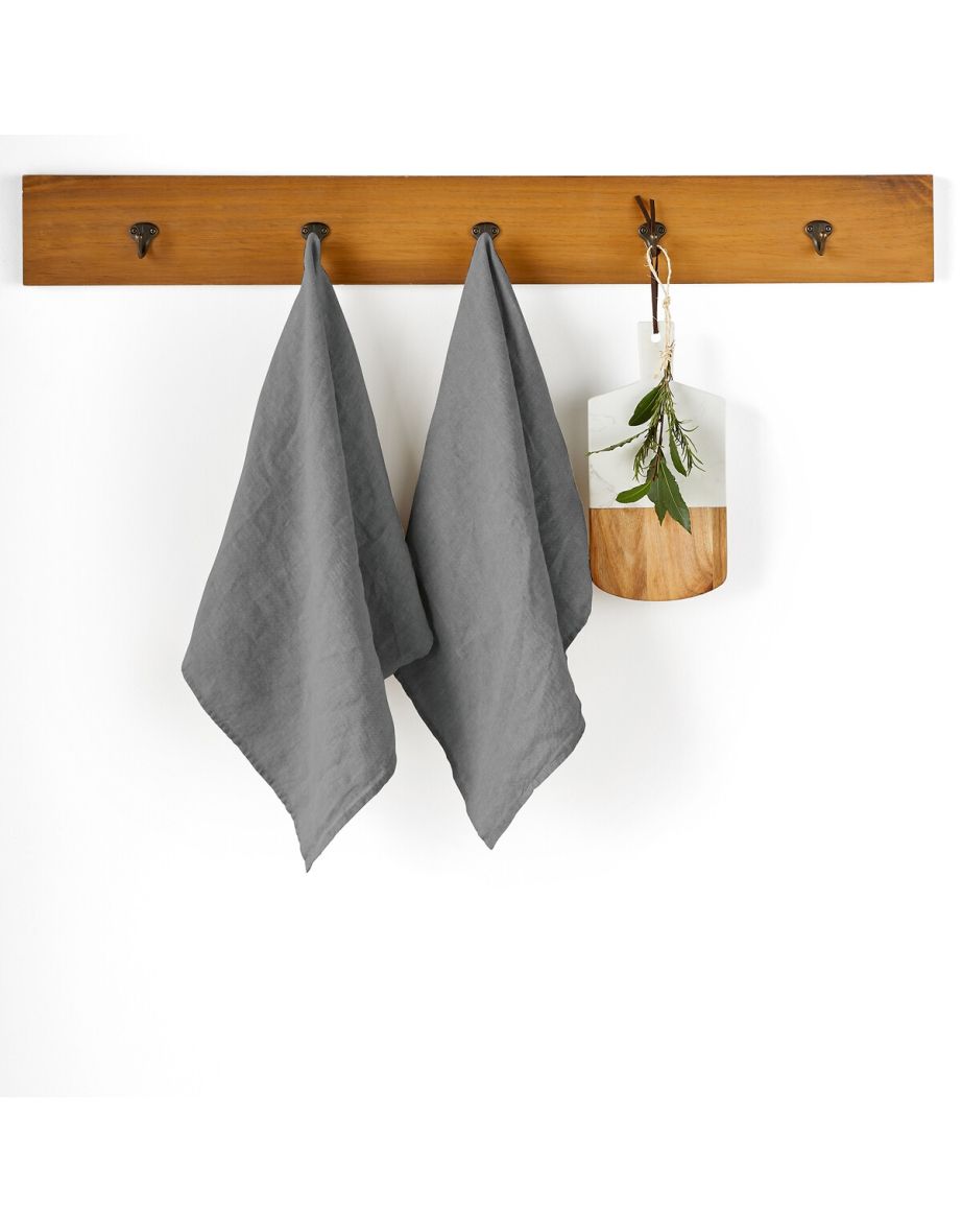 Set of 2 Victorine Washed Linen Tea Towels