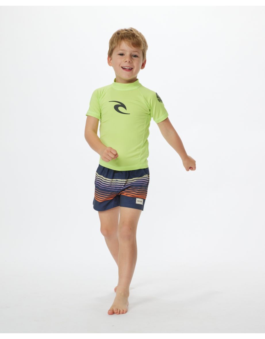 Rip Curl Kids Brand Wave Short Sleeve Surf Surfing UV Protect Rash Guard Vest