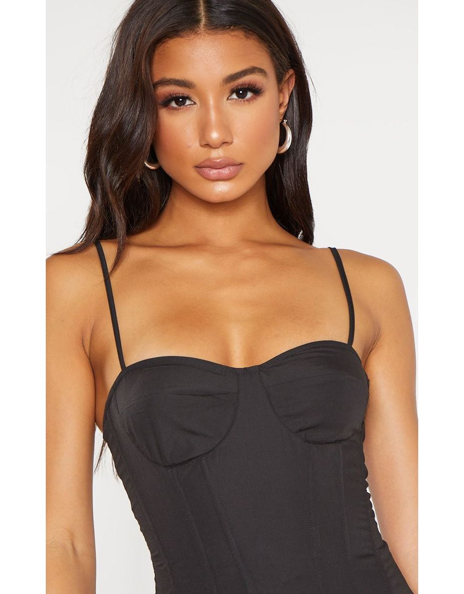 Black Structured Corset Top - 4