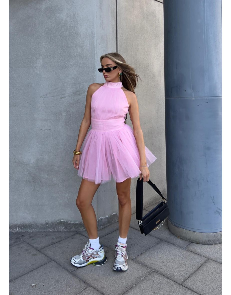 Liberty Tulle Mini Dress - Pretty-Pink