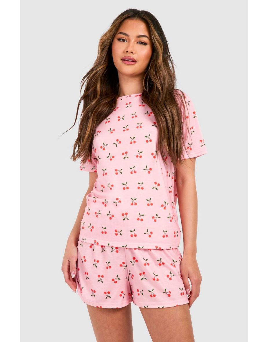 Cherry Short Pyjama Set - pink