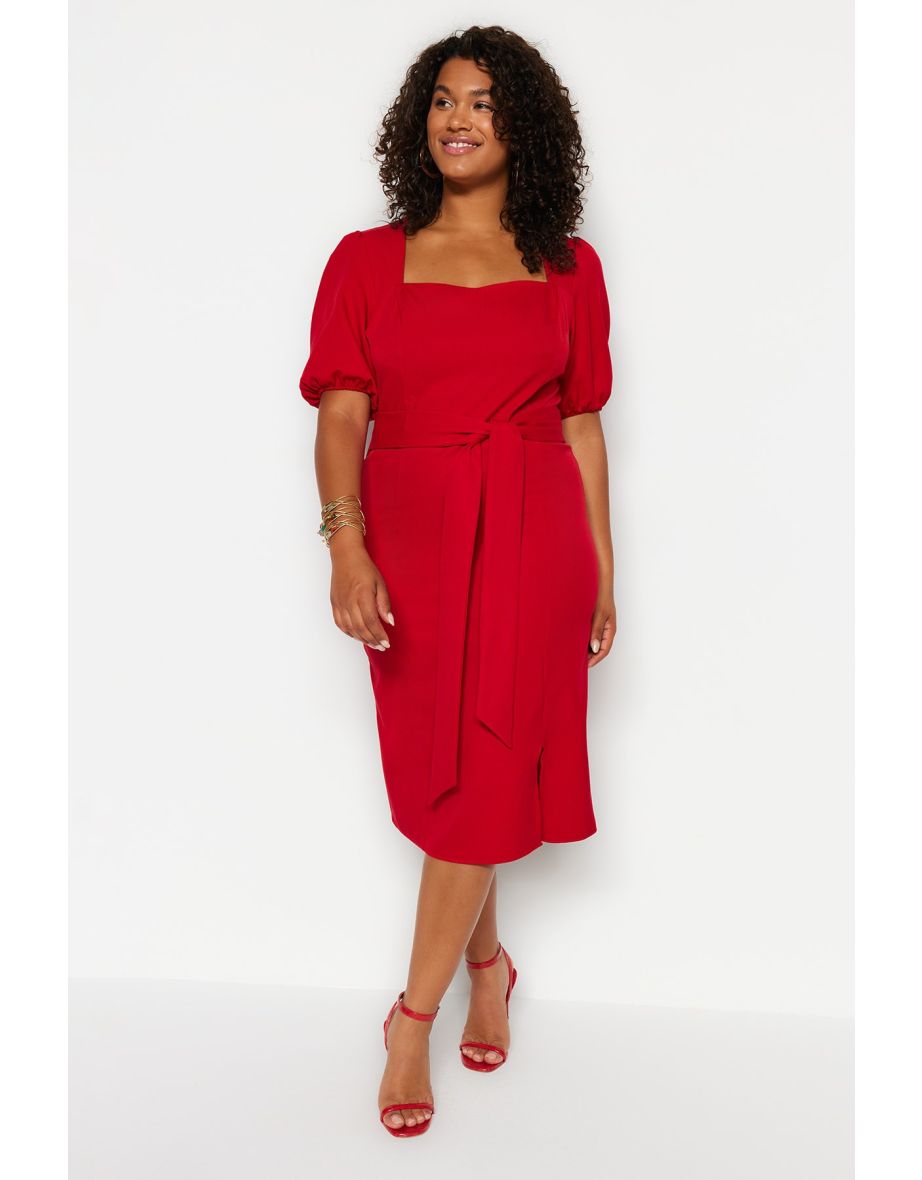 Plus Size Dress - Red - Bodycon - 5