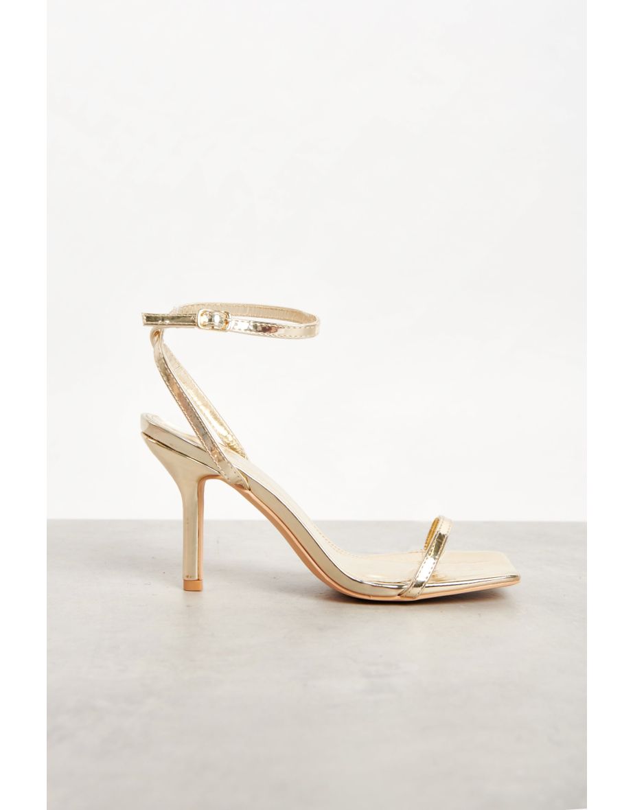 Womens Gold Strappy Heel Sandals | Primark