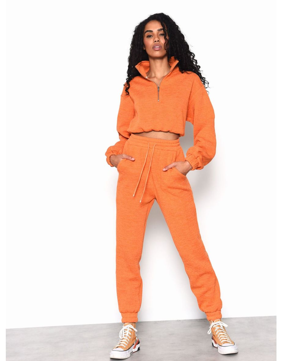 Glamorous Orange Quarter Zip Loungewear Jumper