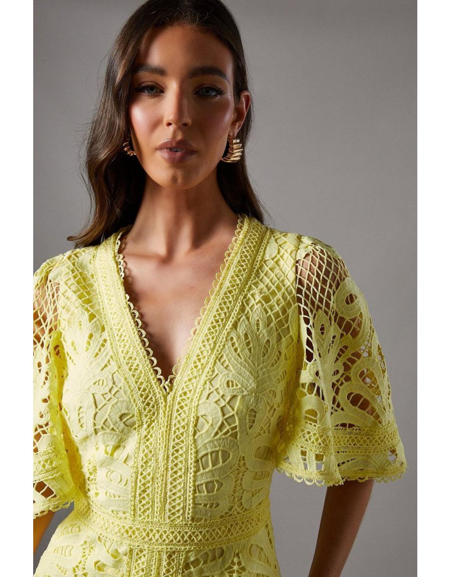 Placement Lace Hanky Hem Dress - 3