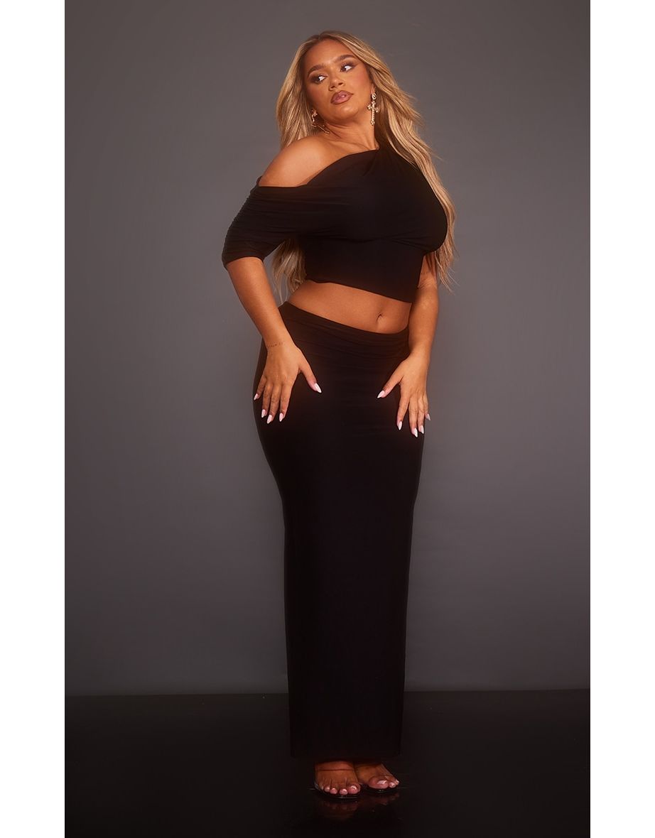 Black bodycon shop maxi skirt