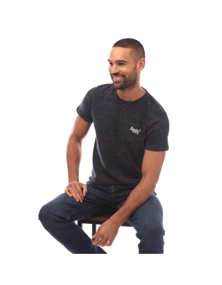 Men's Superdry Orange Label Vintage Embroidery T-Shirt in Blue - 4