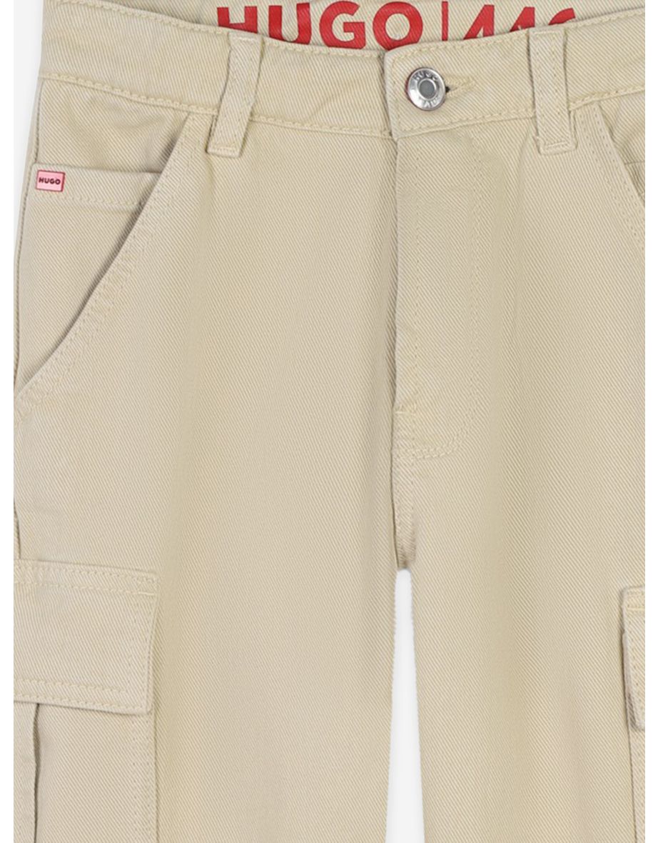 Hugo Boys Loose Pants in Beige - 3