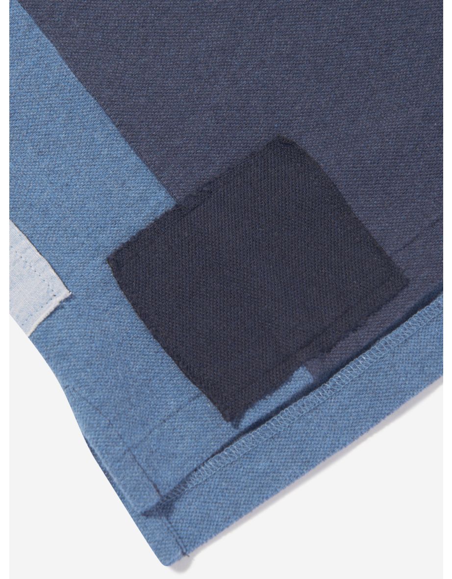 Boys Patchwork Polo Shirt in Blue - 3
