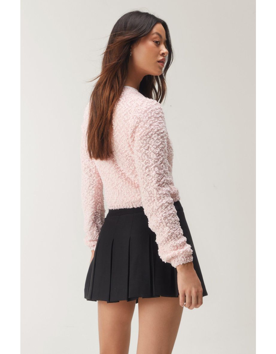 Boucle Cropped Cardigan - 3