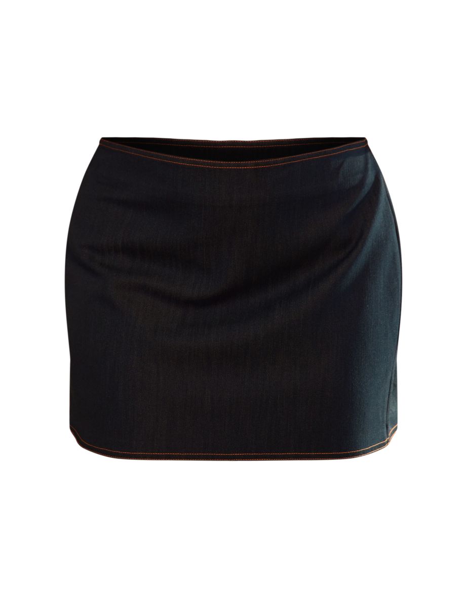 PLT Label Plus Denim Blue Tailored Micro Mini Skirt - 5