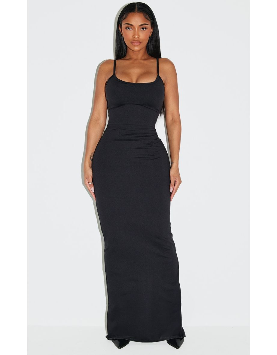 Shape Black Built In Shapewear Sculpt Strappy Maxi Dress