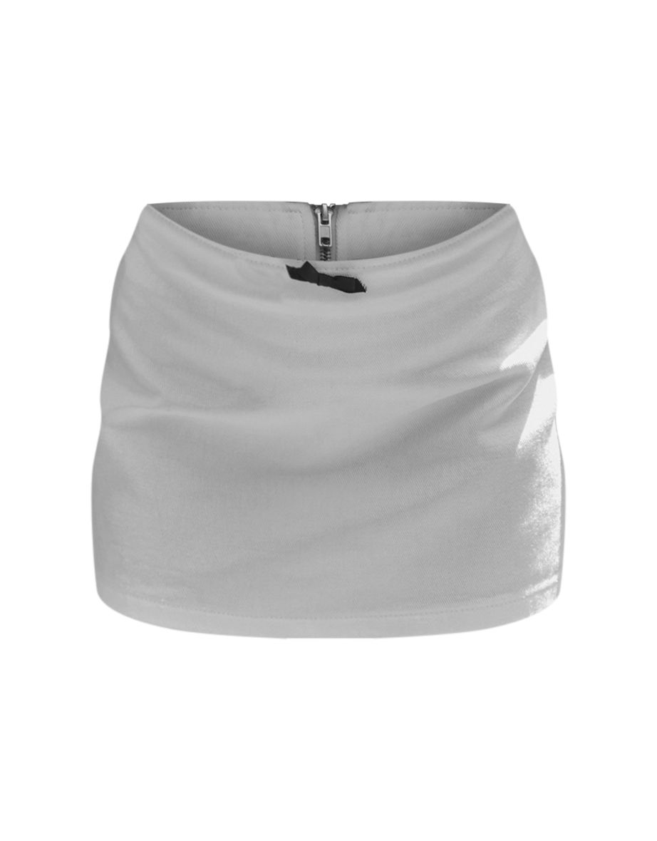 White Washed Denim Mini Skirt - 5
