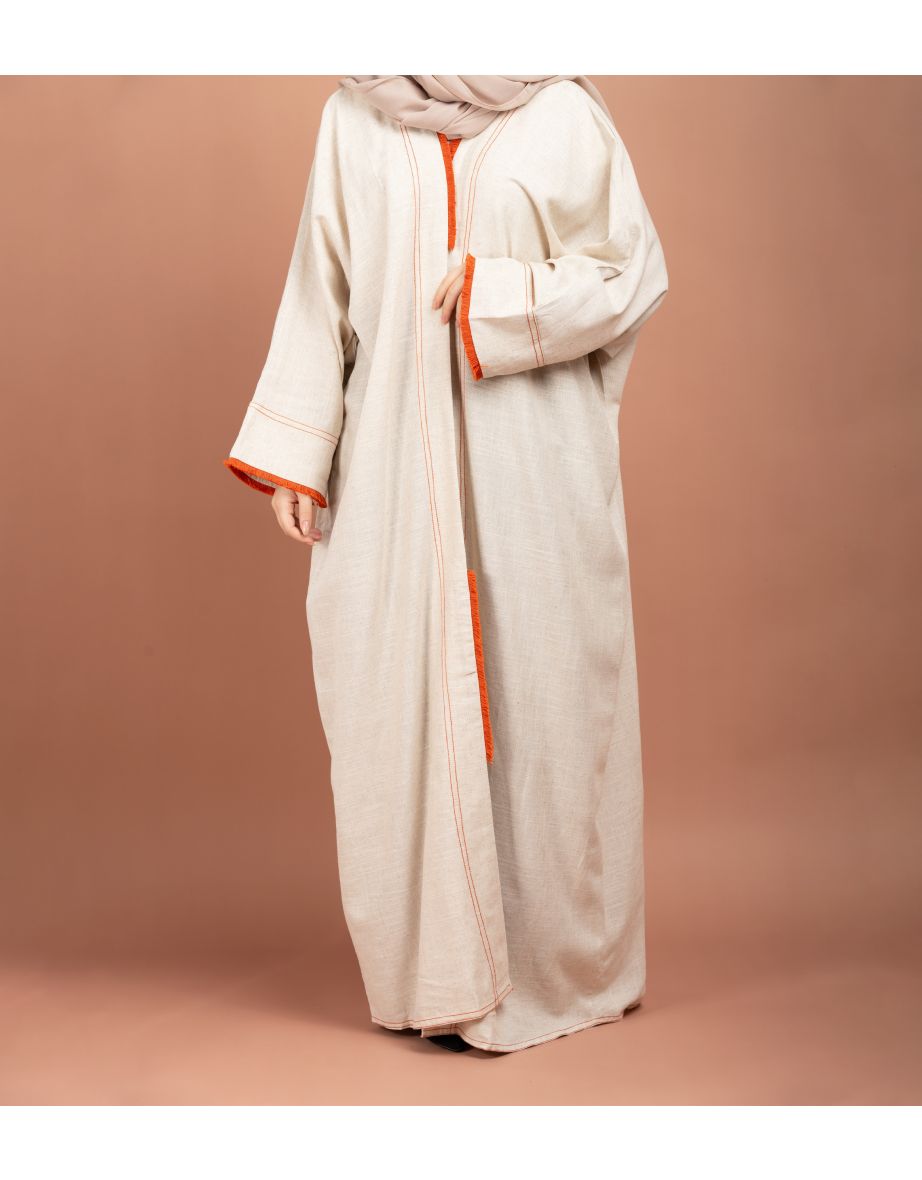 Cream Lenin Emirati Abaya - 4