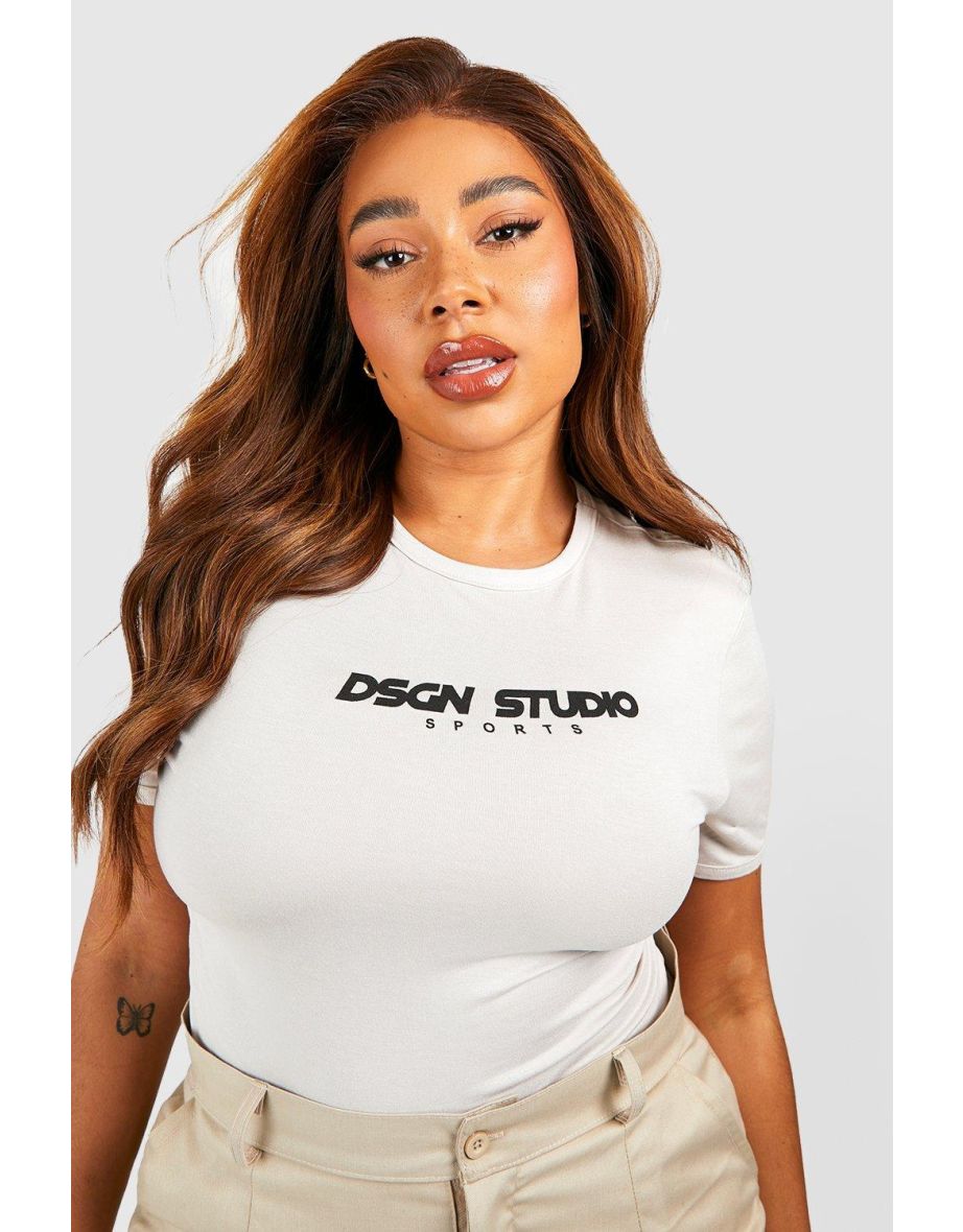 Plus Dsgn Studio Logo Fitted T-shirt - taupe - 3