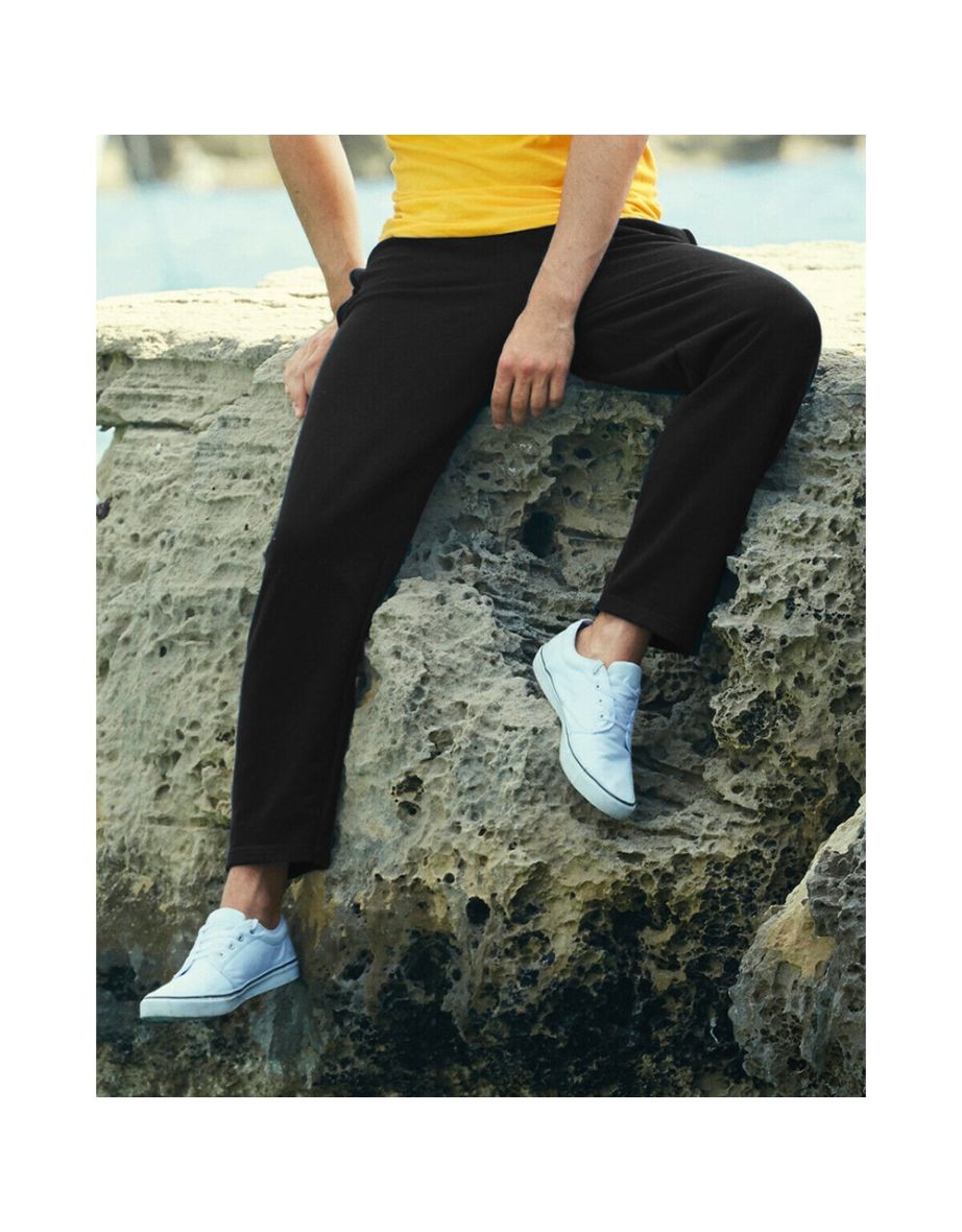 Fruit Of The Loom Mens Lightweight Jog Pant / Jogging Bottoms - Black - 2