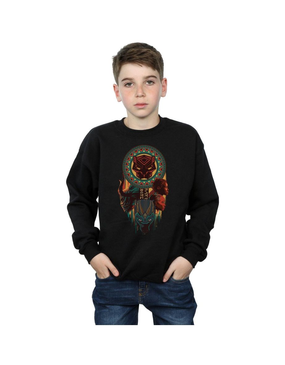 Marvel Boys Black Panther Totem Sweatshirt - Black