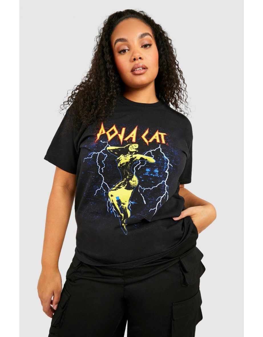 Plus Doja Cat Lightning Licensed T-shirt - black - 3