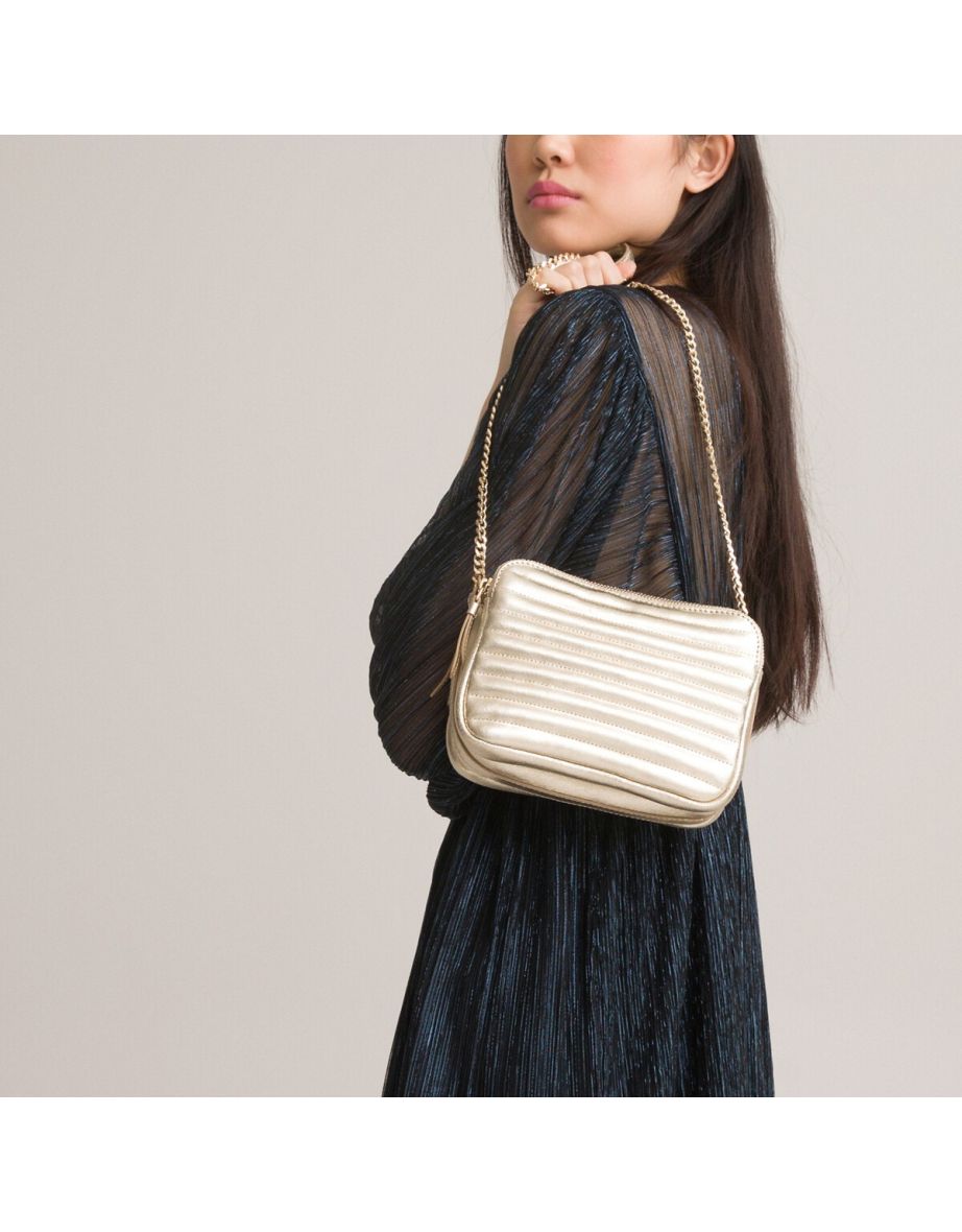 Quilted Metallic Suede Bag - 3