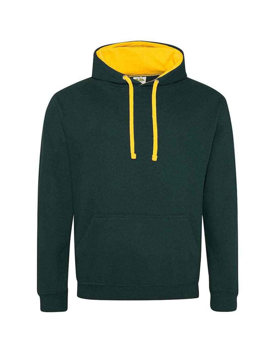 Awdis Womens/Ladies Varsity Hoodie - Forest Green/Gold