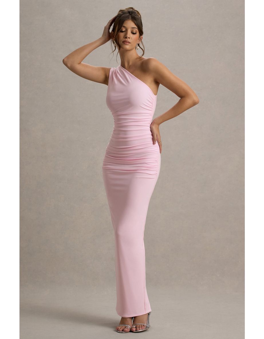 Dalarie | Pink One-Shoulder Gathered Maxi Dress - 6