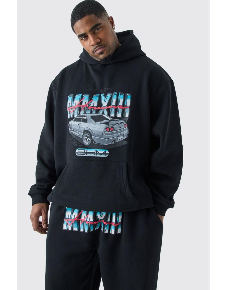 Plus Mmxiii Car Oversized Hooded Tracksuit - black