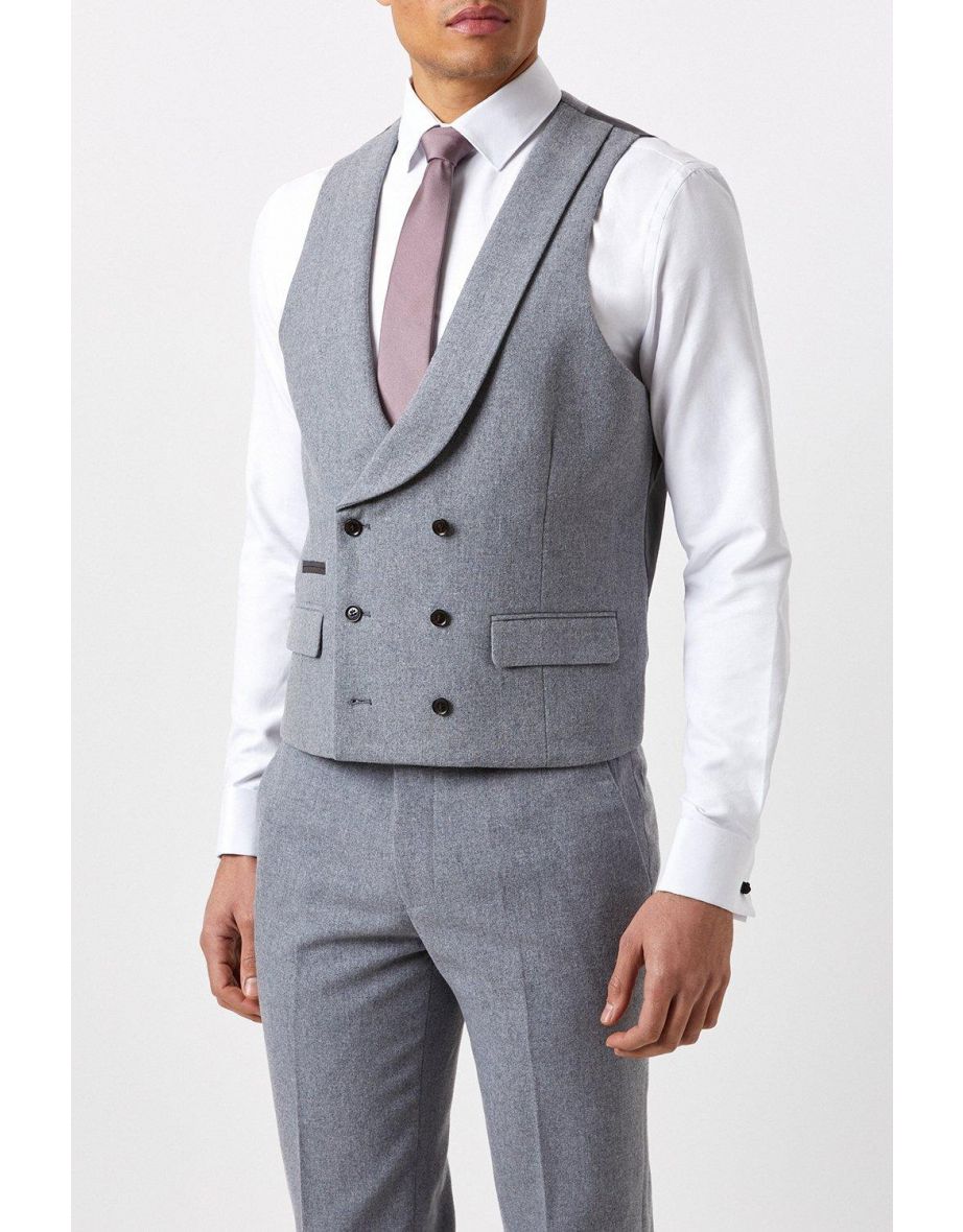 Grey tweed shop double breasted waistcoat