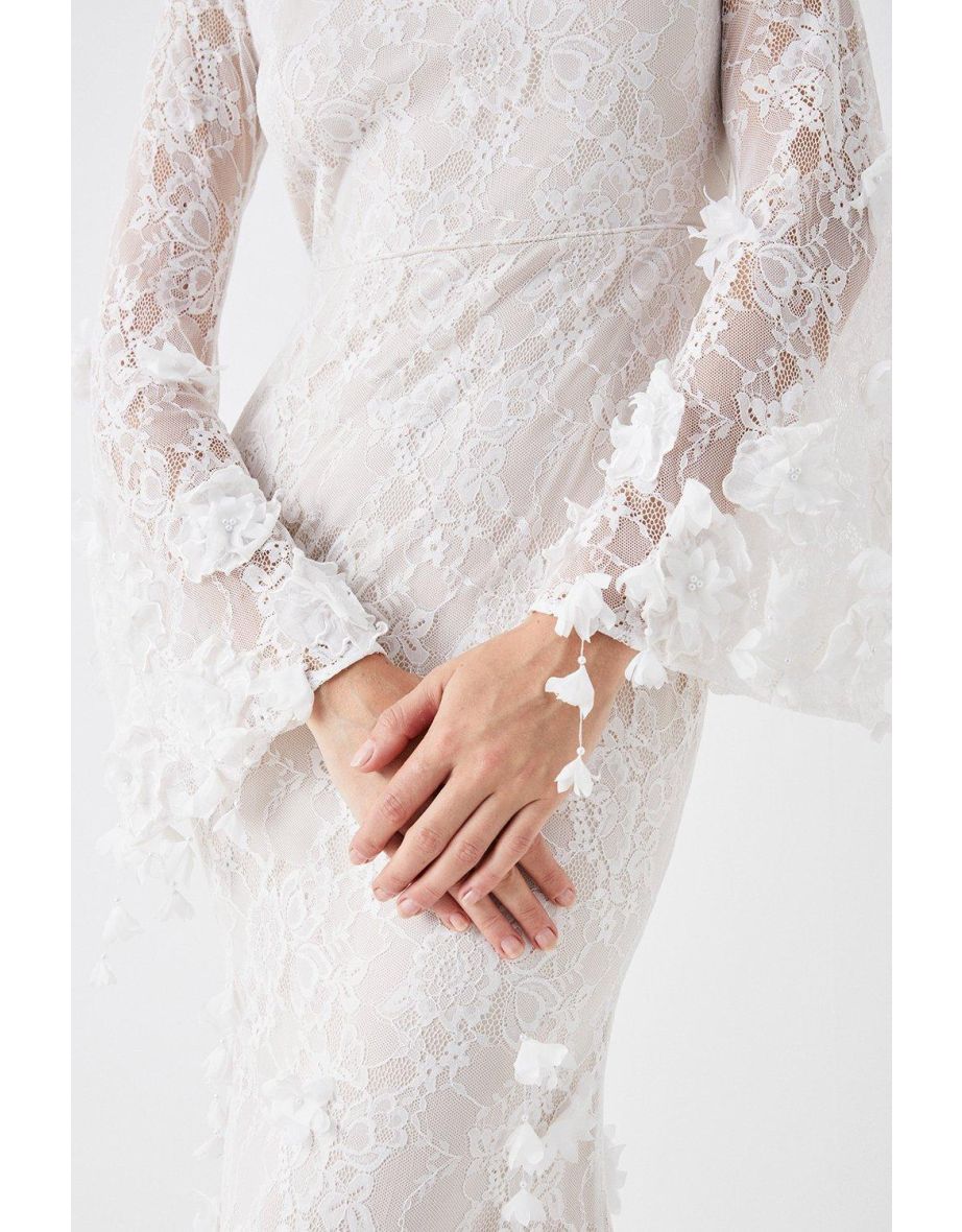 Premium Orchid Long Sleeve Lace Wedding Dress - 2