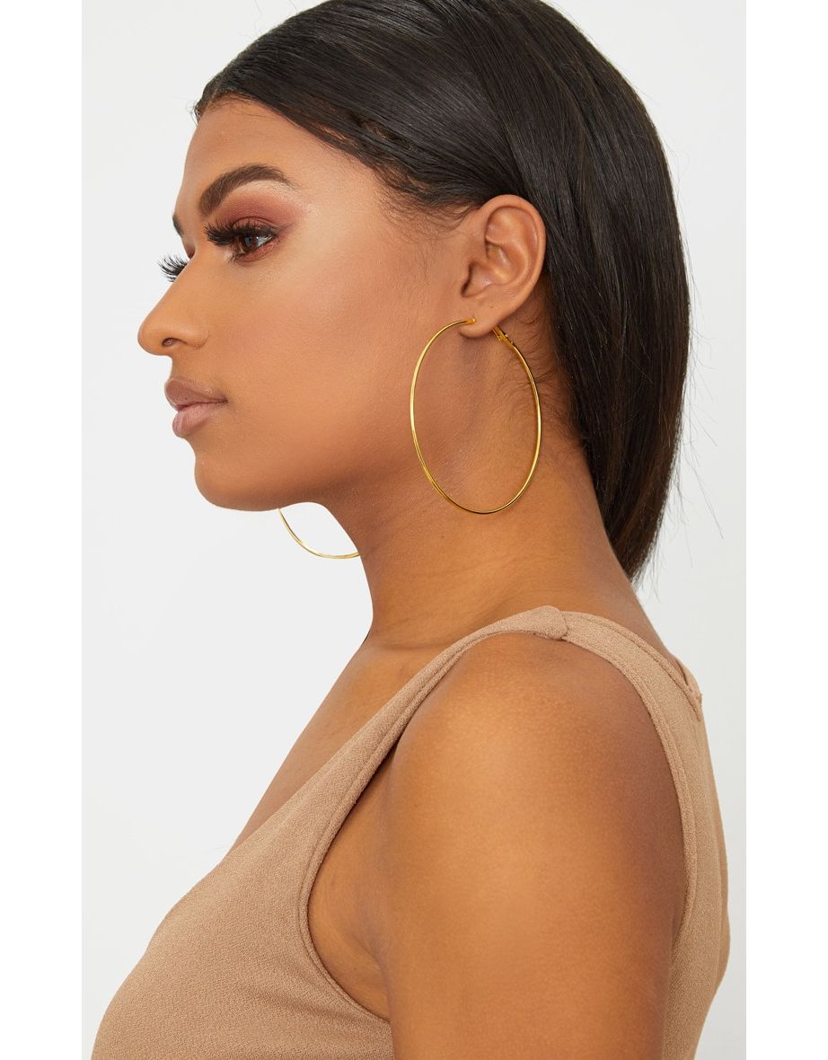 Gold 80mm Hoop Earrings